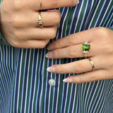 Vintage Chrome Diopside and White Sapphire Ring