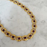 Vintage Chain Necklace with Purple Stone Detail