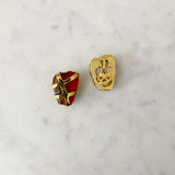 Vintage Gold and Amber Hued Stone Clip On Earrings