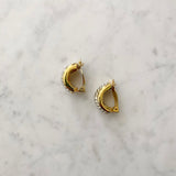 Vintage Two Toned Clip on Earrings