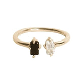Jordana Ring - White Topaz and Black Onyx