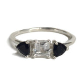 Wynn Ring - Onyx and White Topaz