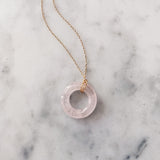 Beignet Necklace - Rose Quartz