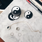 Yin Yang Everett Necklace - White Mother of Pearl & Black Onyx