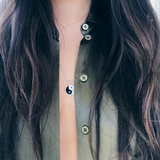 Yin Yang Everett Necklace - White Mother Of Pearl & Black Onyx