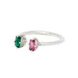 Jordana Ring - Green Quartz and Seza Rhodolite