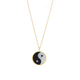 Yin Yang Everett Necklace - White Mother of Pearl & Black Onyx