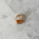 Vintage Abstract Rectangle Stone Ring