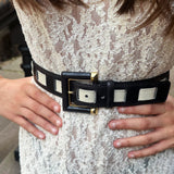 Vintage Escada Navy and White Statement Belt
