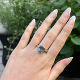 Vintage London Blue Topaz Diamond Ring