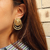 Vintage Lion Clip On Earrings