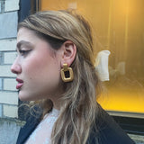 Vintage Rectangle Drop Clip On Earrings