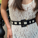 Vintage Escada Navy and White Statement Belt