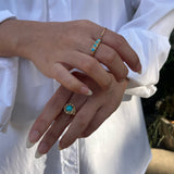 Vintage Rosette Turquoise Ring