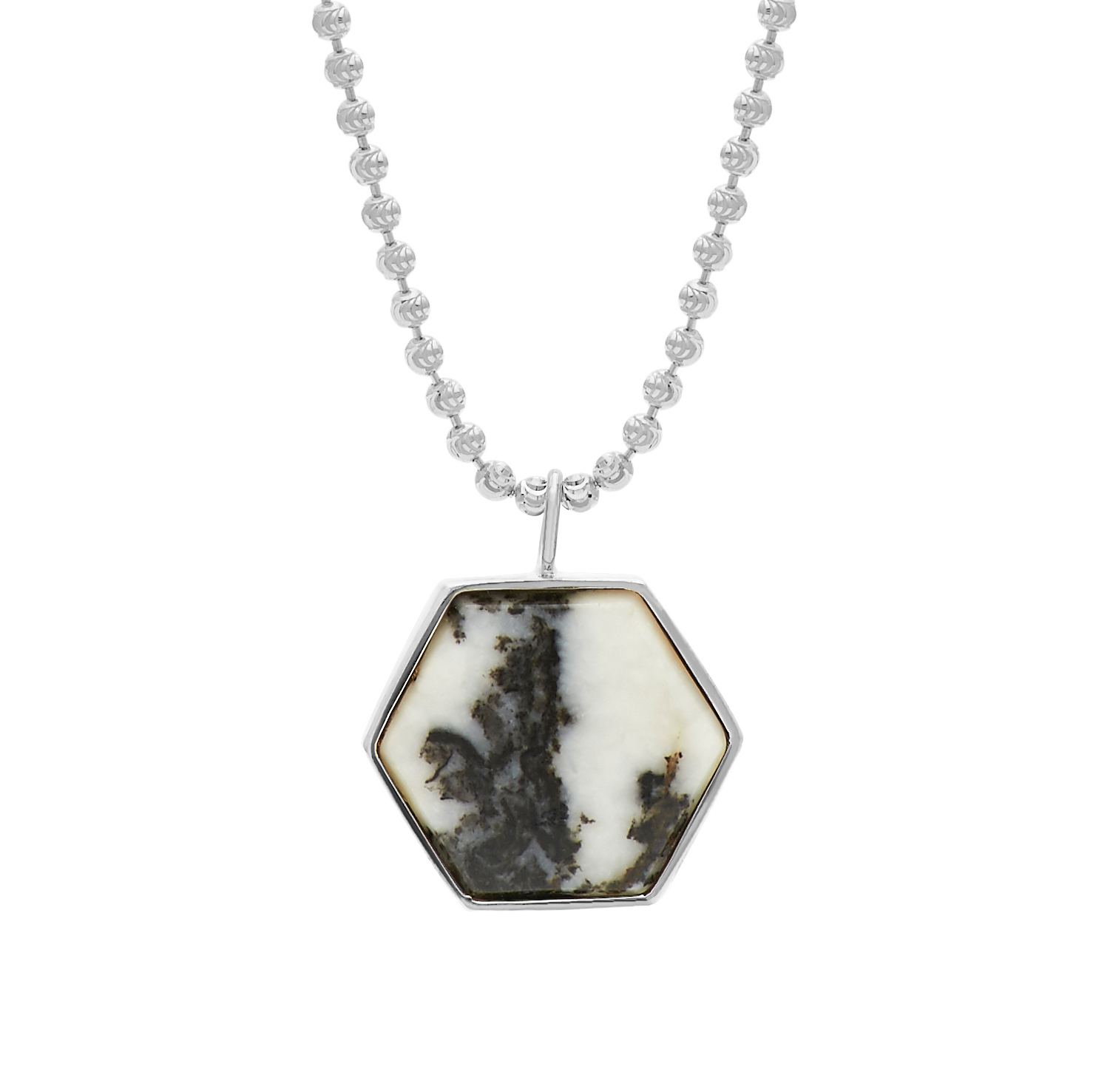 Beckham Necklace - Black and White Jasper