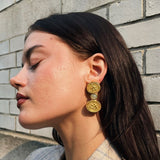 Vintage Gold Motif with Gemstone Clip On Earrings