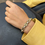 Vintage Goldtone Chain Link Bracelet with Rhinestones