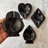 Vintage Black Marble Playing Card Suit Ashtrays - Set of 4