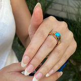 14K Single Turquoise Modern Ring