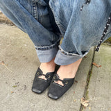 Vintage Gucci Black Monogram Mule Kitten Heels