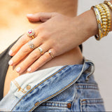 Gold and Diamond Checkered Bangle