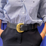 Vintage Escada Dark Brown Belt with Lace Details