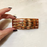 Vintage Open Weave Metallic Rectangular Hair Clip
