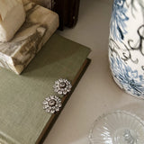 Vintage Crystal Flowers in Gunmetal Setting