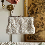 Vintage Ivory Beaded Handbag