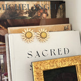 Vintage Cream Enamel Floral Earrings