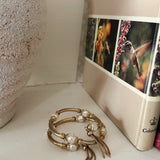 Vintage Baroque Pearl Gold-Tone Bracelet with Tassels