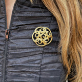 Vintage Textured Gold Tone Broach