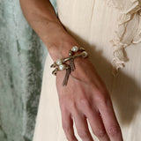 Vintage Baroque Pearl Gold-Tone Bracelet with Tassels