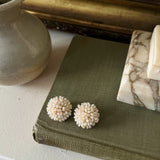 Vintage 1950s Freshwater Pearl Beaded Sea Cluster Earrings