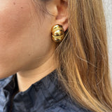 Vintage Christian Dior Gold Tone Earrings with Rope Detail