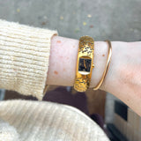 Vintage Gold Dior Watch With Inlaid Face