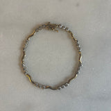 Vintage 10k Two Tone Gold Diamond Bracelet