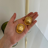 Matte Rounded Goldtone Earrings