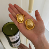 Matte Rounded Goldtone Earrings