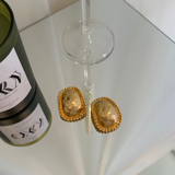 Matte Rounded Goldtone Earrings