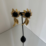 Vintage Gold Sunflower Earrings