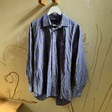 Vintage Christian Dior Blue Stripe Button Down Shirt