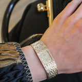 Vintage Solina Gold Tone Nugget Square Face Watch