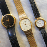 Vintage Givenchy Watch with Black Croc Embossed Band and White Face