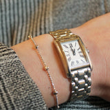 Vintage ESQ by Movado Rectangular Faced Silvertone Watch