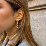 Vintage Rhinestone and Pearl Drop Earrings