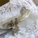 Vintage Rhinestone and Pearl Drop Earrings