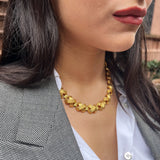 Vintage Gold Tone X Pattern Choker Necklace