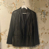 Black Croc Embossed Leather Jacket
