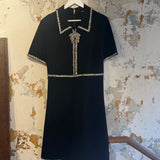 Vintage Black Dress with Rhinestone Details